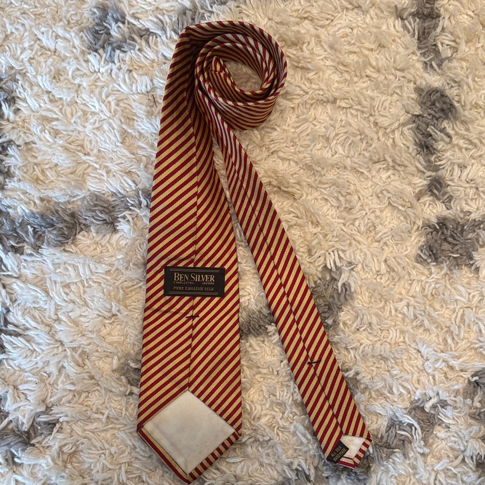 Ben Silver Stripe Silk Tie